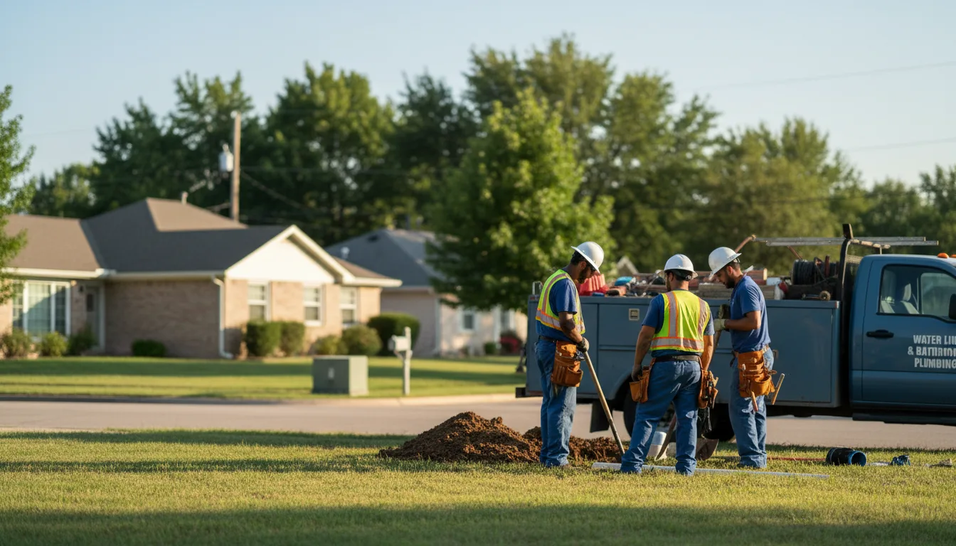Residential water line and bathroom plumbing service in Lyman, UT